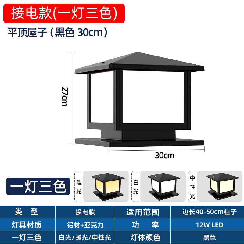 (두꺼운 알루미늄) 전기 버전 30*30+3색 조명(검정색)