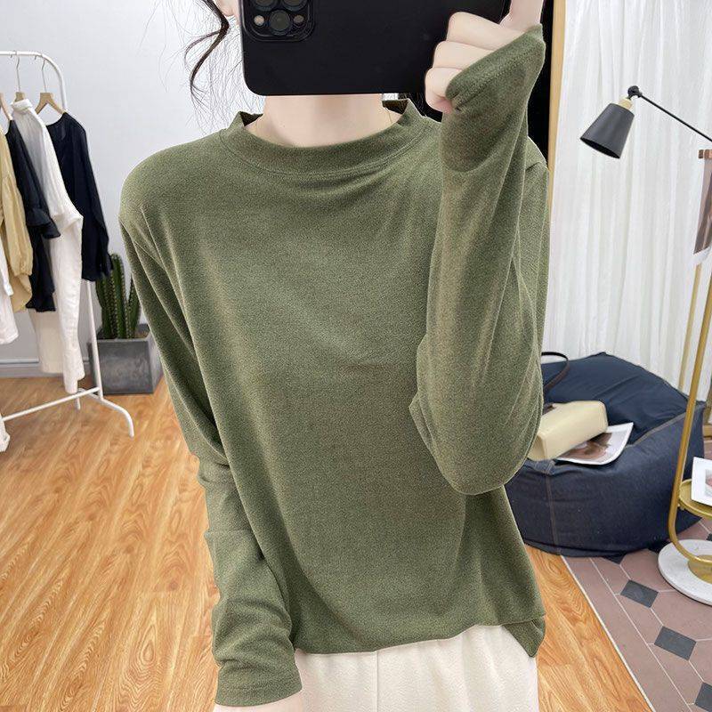 Double-Sided Thermal Base Layer Shirt 2026 Autumn and Winter New Style for Middle-Aged Moms, Long-Sleeve High-Neck Fashionable Loose Women's Top Double-Sided Thermal Base Layer Shirt 2026 Autumn and Winter New Style for Middle-Aged Moms, Long-Sleeve High-Neck Fashionable Loose Women's Top