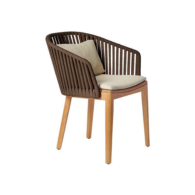 Casual al aire libre sofá de madera maciza de caña patio jardín al aire libre balcón nórdico silla de teca muebles combinados