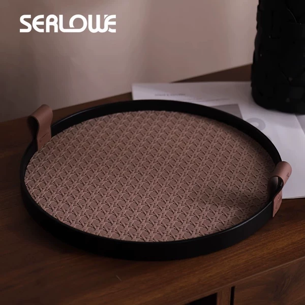 Disc brown solid wood leather handmade