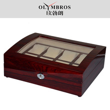 现货轻奢复古实木木纹软枕手表盒手表箱手表首饰高档手表收藏盒