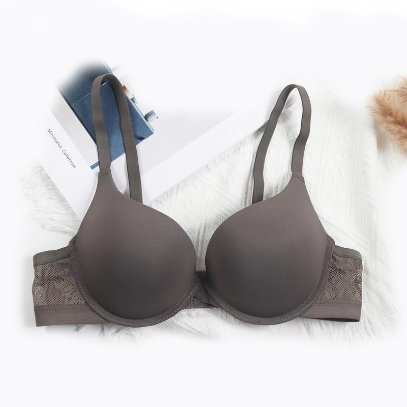 Verano brillante sin marcas sostén de tela de malla de damas respirable soporte profundo V reunido grueso B taza sudeste asiático comercio exterior ropa interior