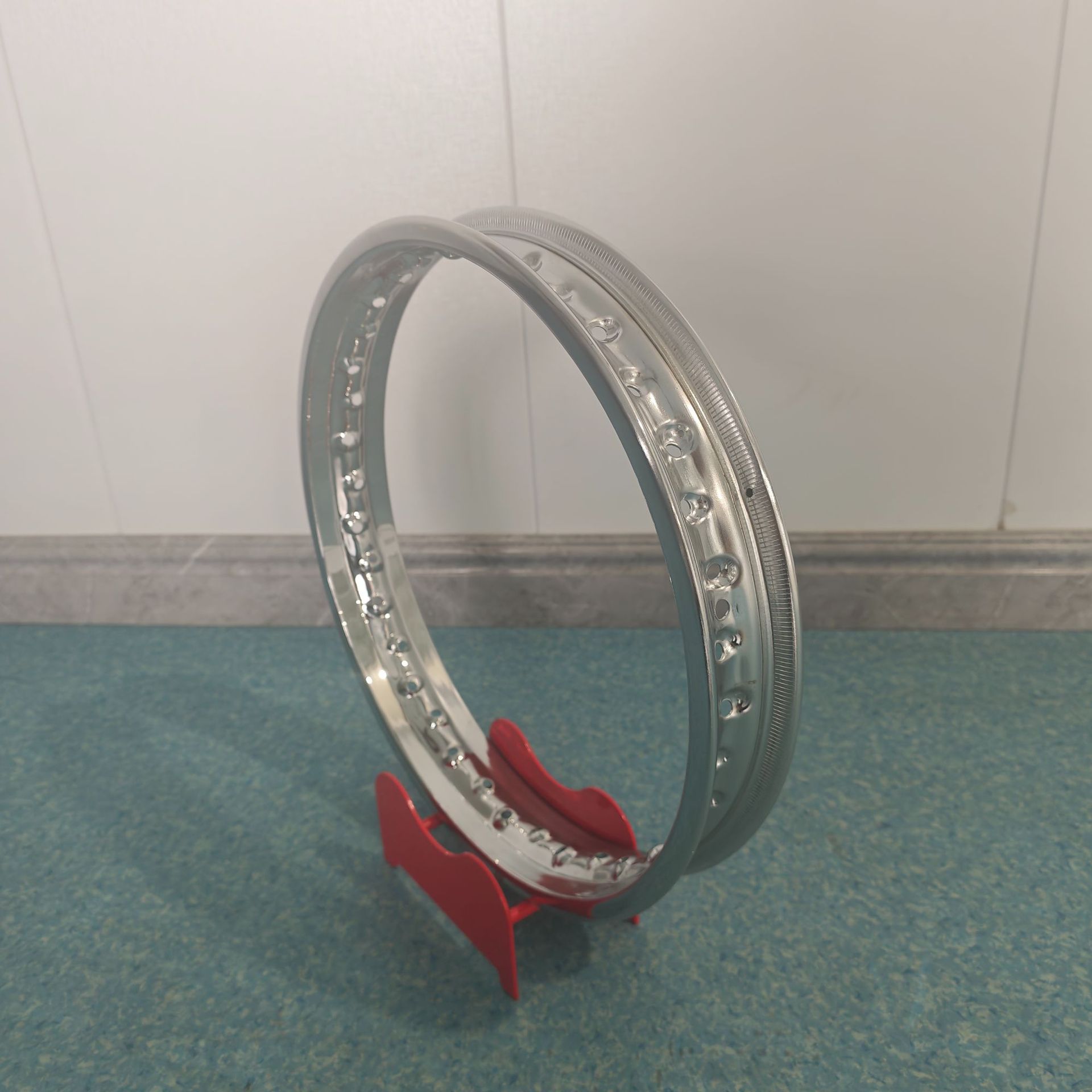 Motorcycle Chrome-Spoked Steel Rim 16inch Universal Wheel Rim for Off-Road Vintage Vehicles 36-Hole Modified Wire Rim