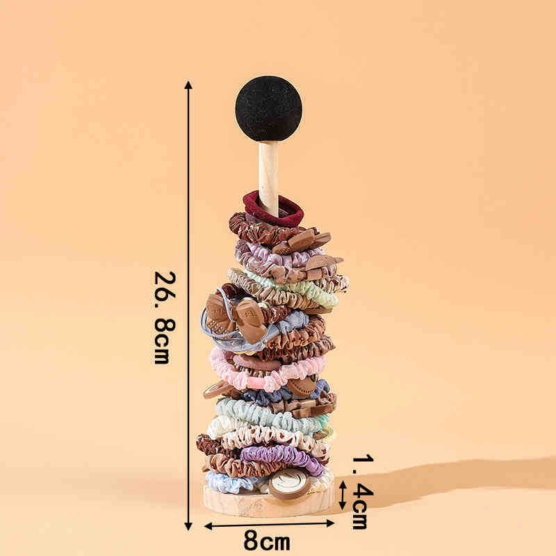 원목 대형 머리끈 거치대 블랙볼