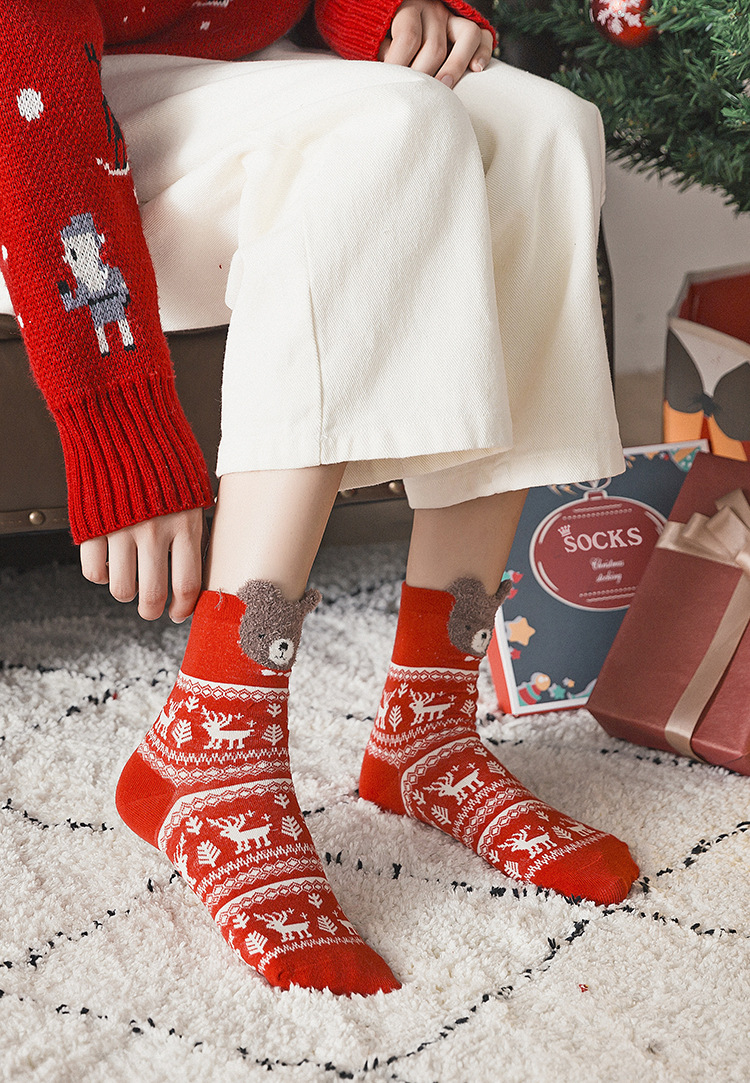 跨境女士中筒袜