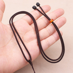 簡約如意素繩搭配硃砂瑪瑙翡翠玉佛掛件繩調節男女款素雅掛繩批發