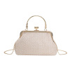 Trend straw shoulder bag, summer woven one-shoulder bag, chain, 2023 collection, chain bag