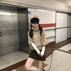 慵懒风高领麻花毛衣心机小众包臀半身裙女2025秋季新款时尚套装潮