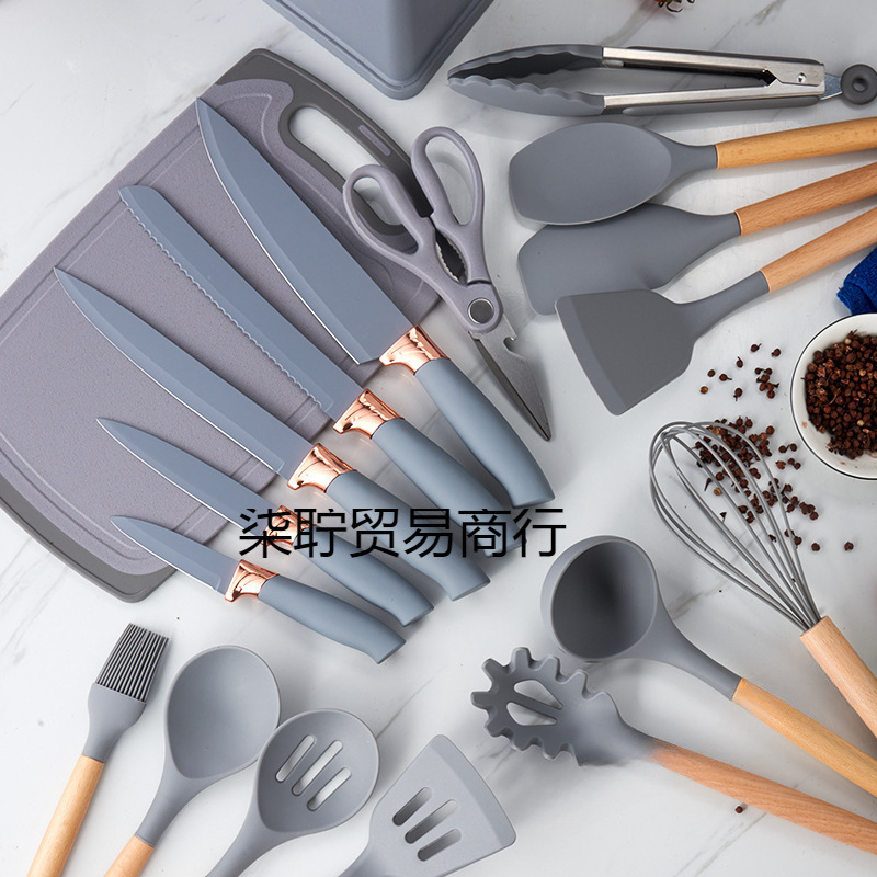 2025 新しいキッチン用品ツール収納バレルステンレス鋼ハンドルキッチン用品セットキッチンナイフ調理収納バレル|undefined