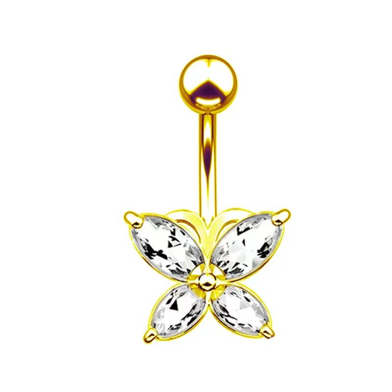 New Piercing Jewelry High Quality Zircon Butterfly Navel Navel Navel Ring