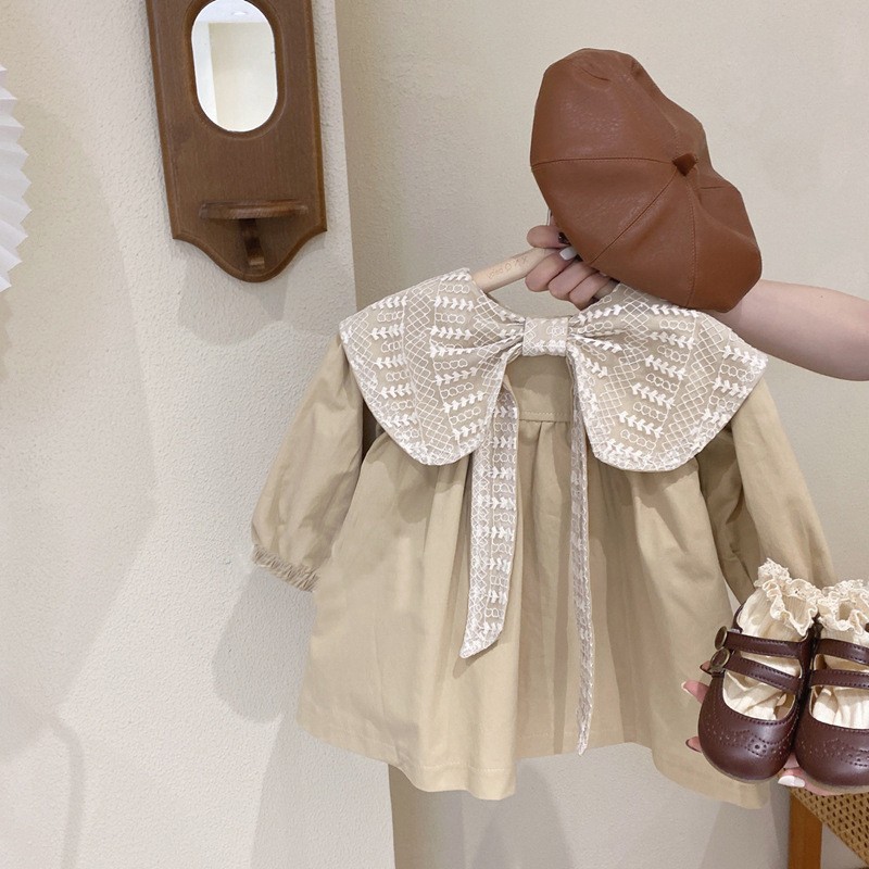 Manteau coupe-vent pour filles printemps automne 2023 nouvelle version coréenne mi-longueur petite et moyenne enfants bébé_voghion.com