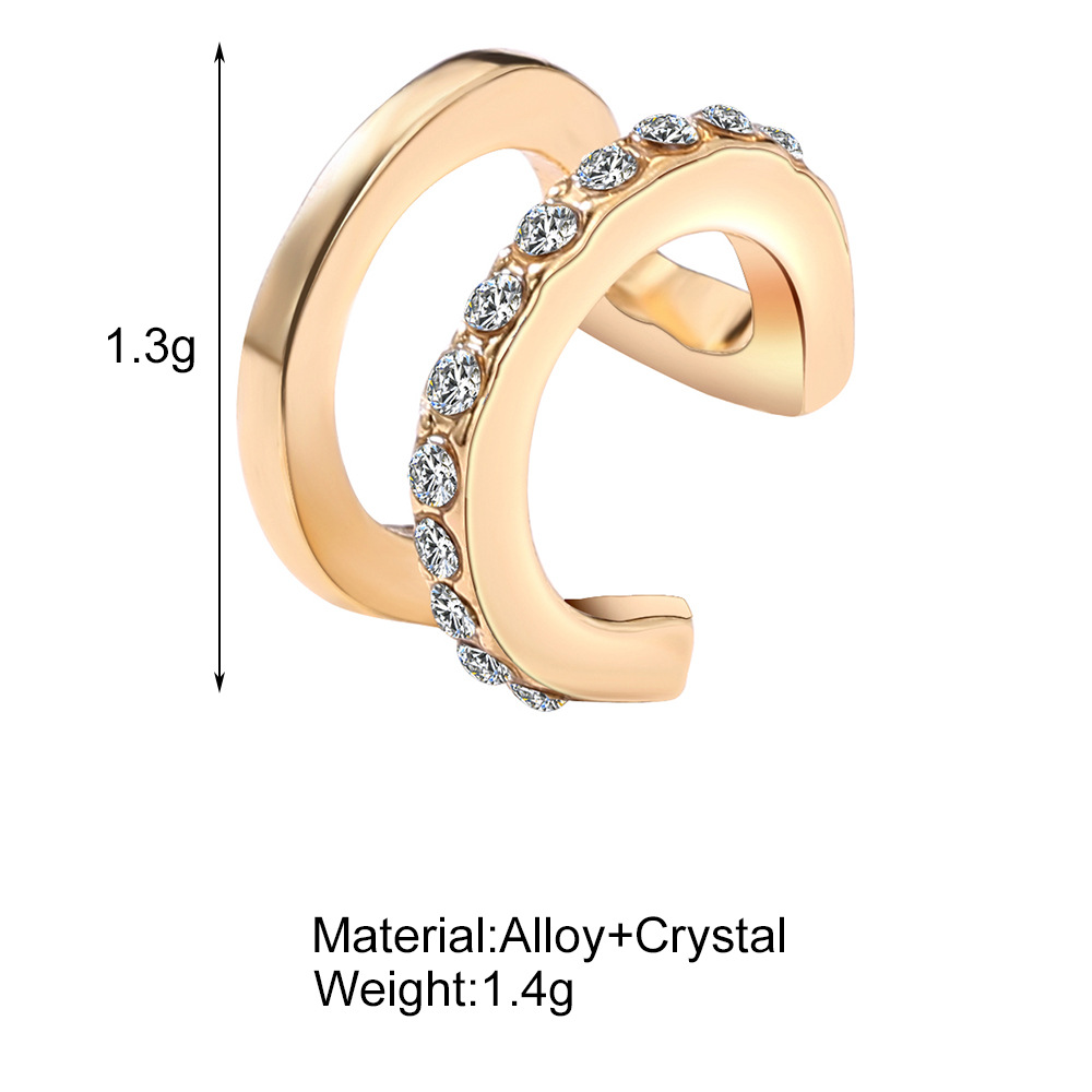 U Shape Fashion Alloy Rhinestones Earrings display picture 1