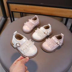 2025春秋季新款宝宝学步女童公主鞋小童1-2岁婴幼儿软底皮单鞋子3