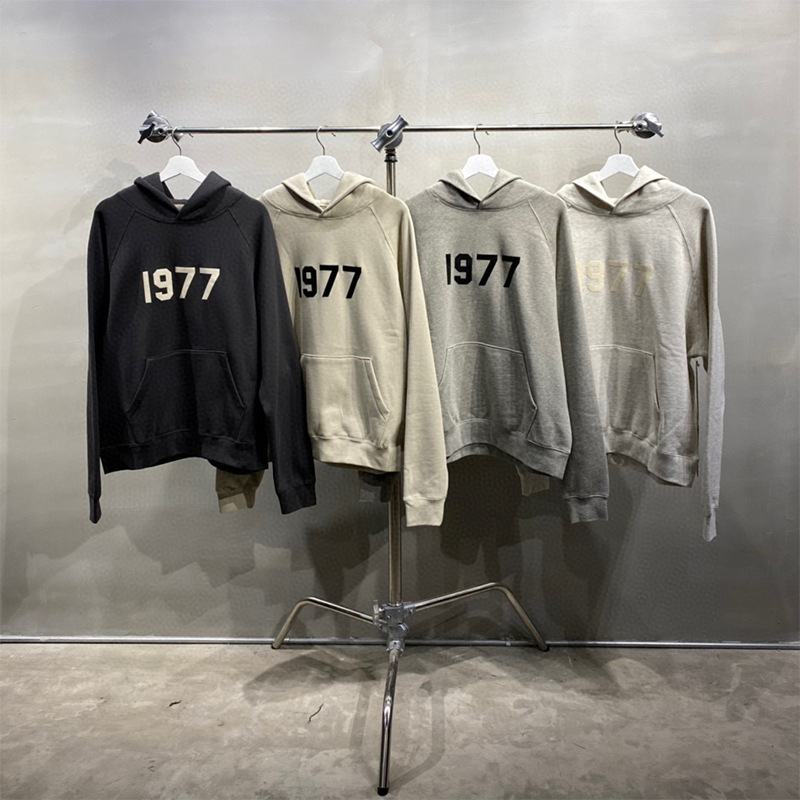 FOG Line ESSENTIALS Flocking Letter 1977 fleece-lined Loose Lazy Style Couple Hoodie Hoodie