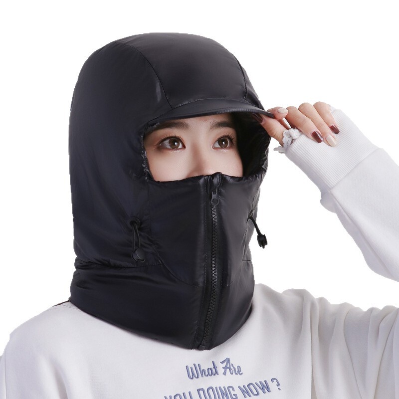 女性用冬用暖かい帽子、電動自転車、顔と耳の保護、首の保護、厚みのある雷峰帽子、屋外用防寒具|undefined