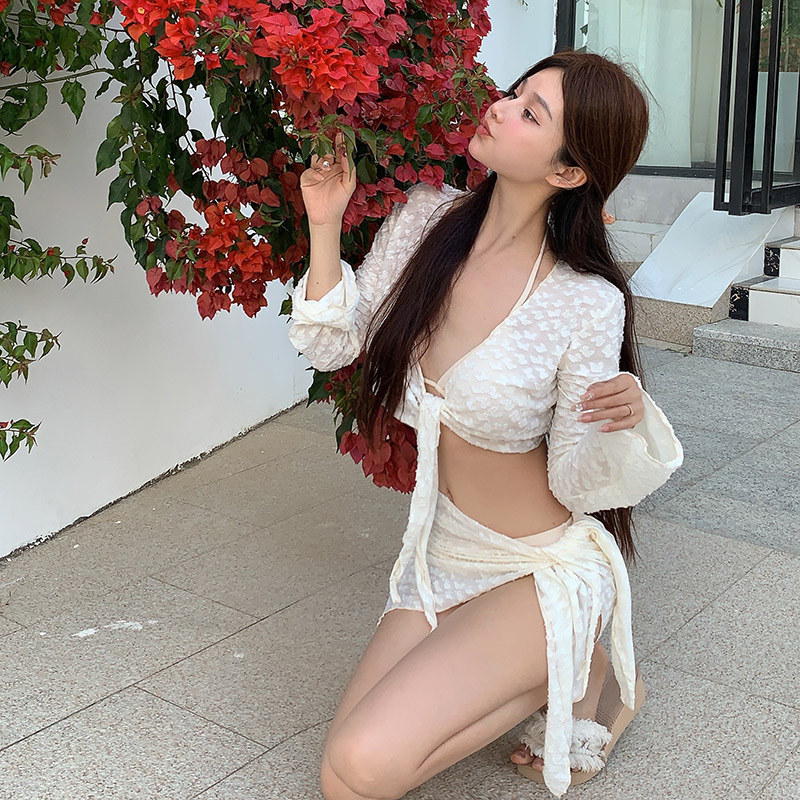 A one-piece European and American split swimsuit fashion set bikini cross-border net lingerie hot girl internet star sexy bikini