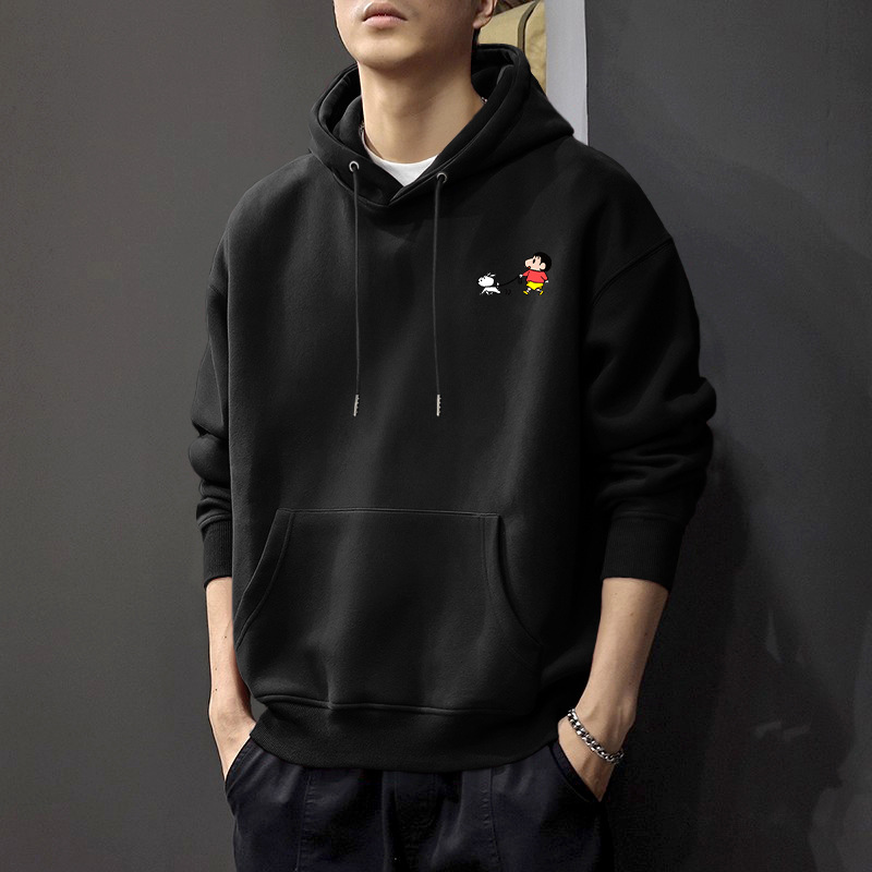 Otoño y invierno nuevo pesado sudadera con capuz pareja de terciopelo grueso marca de moda suelta chaqueta impresa americana para hombres y mujeres
