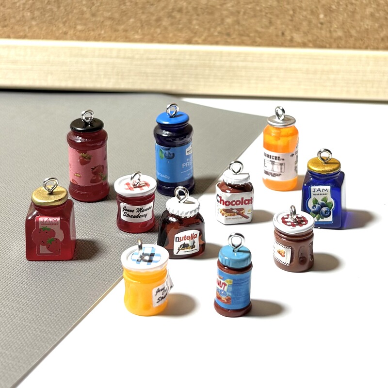 Resin Imitation Miniature Food Toy Chocolate Strawberry Blueberry Jam DIY Keychain Earrings Pendant Handmade Material Accessories