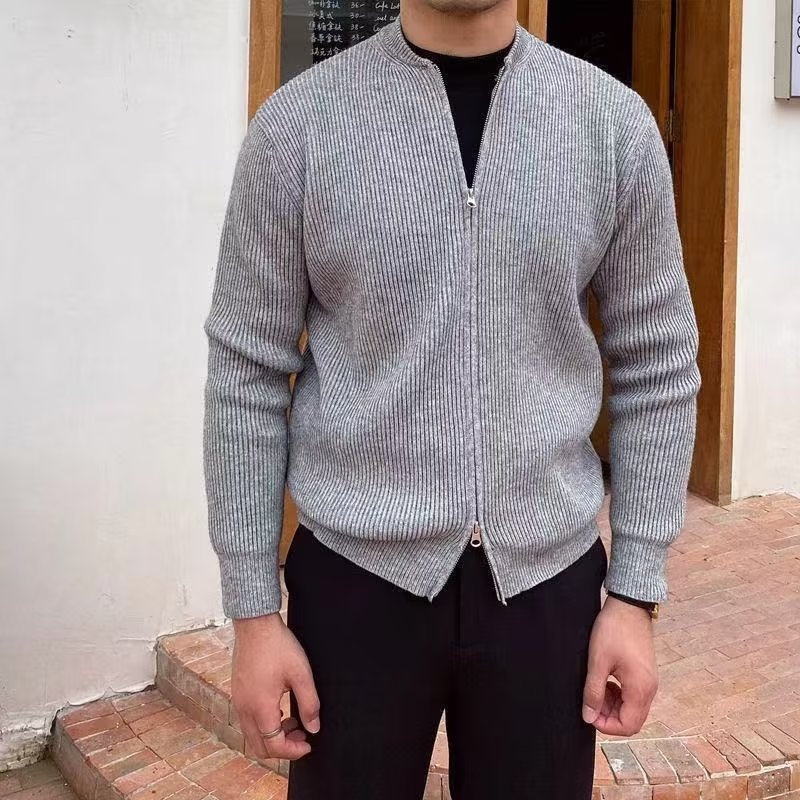Herren Strickjacke Einfarbig Slim Fit Casual Strickpullover_voghion.com