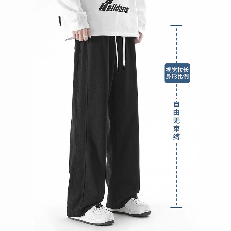 パンツメンズサマーメンズパンツグレードレープストレートパンツメンズルーズカジュアルスポーツパンツボーイズワイドレッグスウェットパンツ|undefined