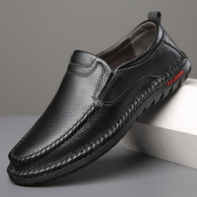 厂家直销新款头层牛皮豆豆鞋真皮休闲男鞋镂空皮凉鞋开车鞋爸爸鞋