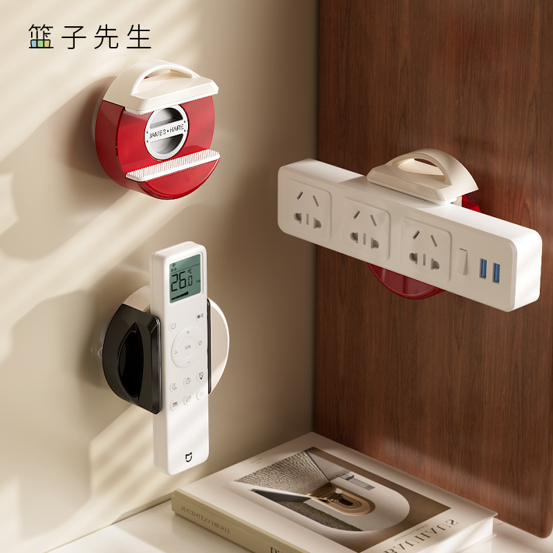 【Authentic Product】Suction Cup Power Strip Holder, No-Drill Wall Mount Socket Fixer, Wall-Mounted Power Strip and Cable Organizer