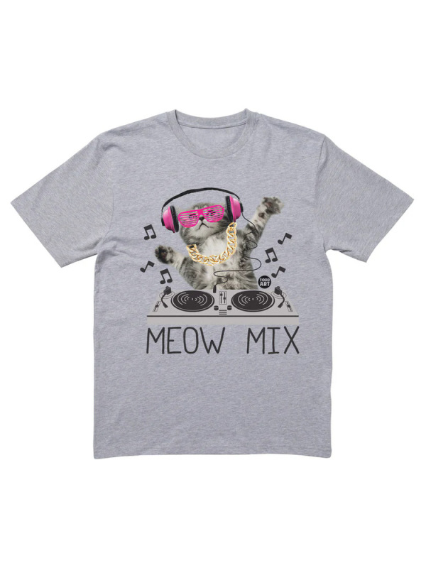Dj Cat Percussion Dynamic Music Cute Trendy Brand Design Illustration Cat Men and Women Summer Cotton Short-Sleeved T-Shirt