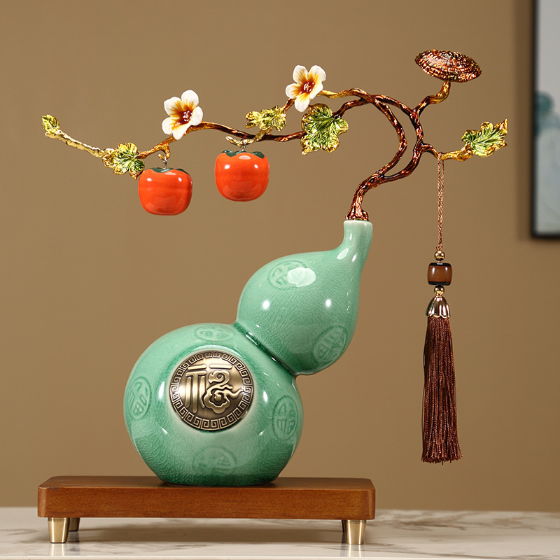 エナメルひょうたん、富と幸運の装飾品、自宅のリビングルーム、オフィス、新築祝いの装飾、結婚祝い|undefined