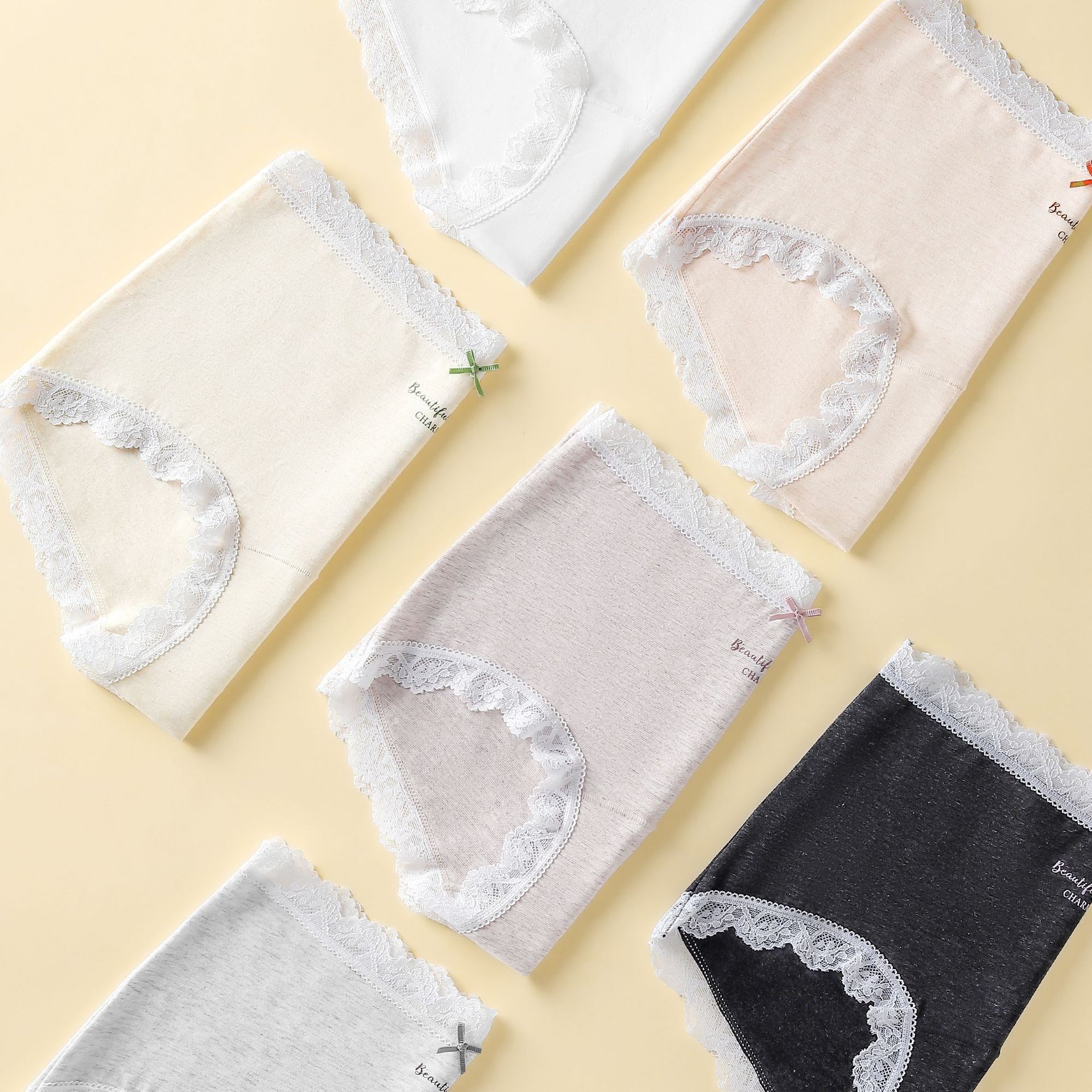 Calzoncillos de algodón sin costuras Matcha Girl, con encaje en la entrepierna, ultrafinos, transpirables, tallas grandes, venta al por mayor.