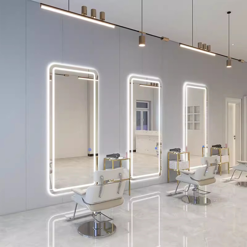 Barbería espejo salón de belleza mesa especial pared mirror image 8