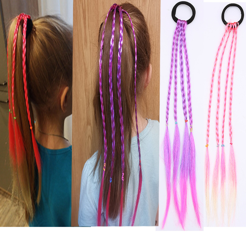 Kid's Fashion Colorful Chemical Fiber Braid Hair Tie display picture 1