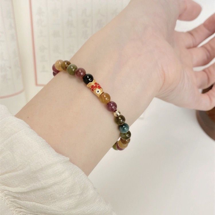 Nuevo pulsera de color retrógrado Turmaline para mujeres como un pez para enviar regalos a su novia
