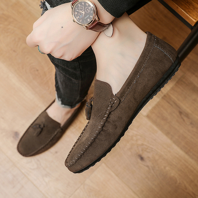 Cross-border men's shoes spring new beaded shoes slip-on breathable soft soles Loafers fashionable trend sports casual shoes