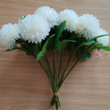 仿真带叶球菊跨境 兵乓球菊家居蒲公英装饰客厅插花假花 厂家批发