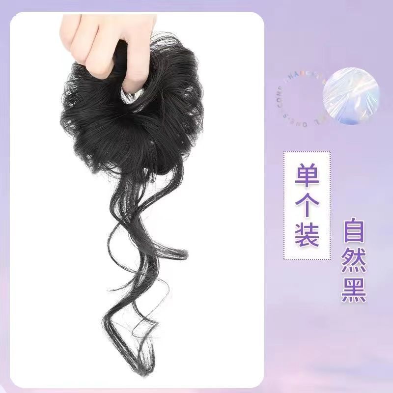 Nuevo estilo cabeza de bola estilo occidental simulación pelo banda mullido perezoso viento fantasma caballo chica natural invisible doble bola cabeza