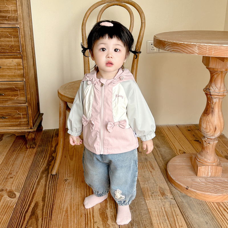 女宝宝冲锋衣外套秋装套装卡通可爱婴幼童春秋季外出服洋气三件套|undefined