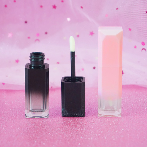 Lip gloss tube, black diamond gradient, lip gloss empty bottle shell 4.5ml, logo printable lip glaze empty tube wholesale