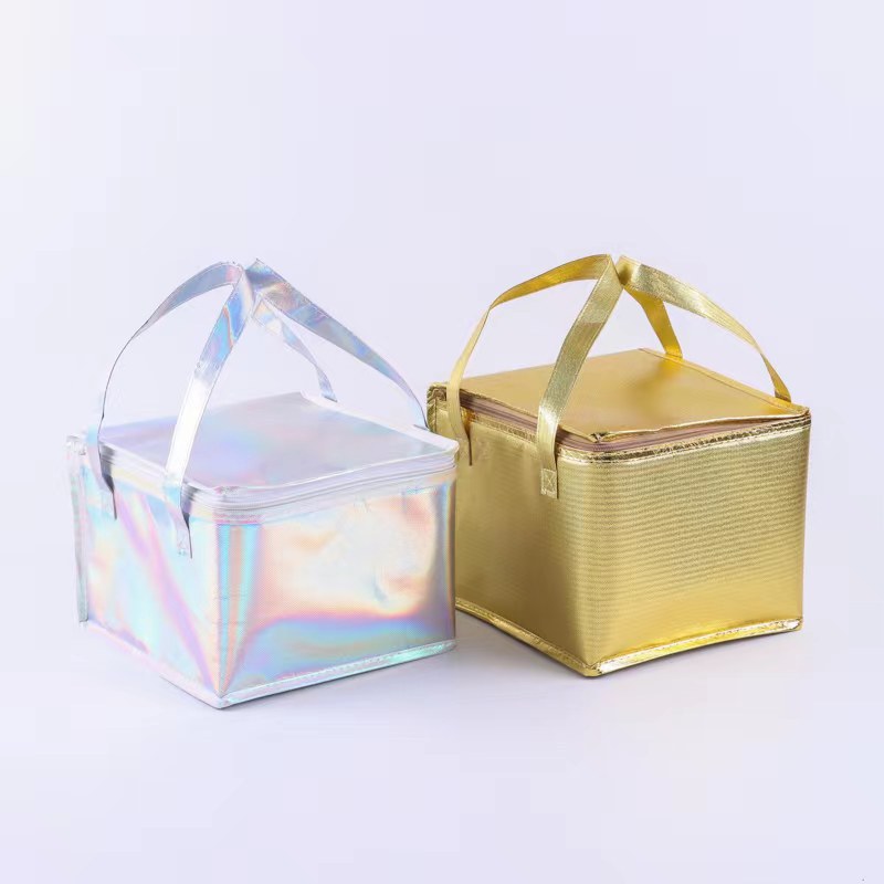 现货无纺布蛋糕保温袋 加厚海鲜奶茶外卖保鲜袋铝箔冰包