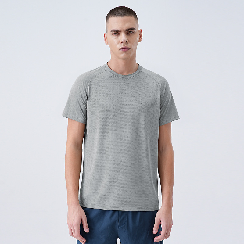 2025 camiseta de manga corta con cuello redondo para hombres, deportes de montañismo al aire libre de verano, correr, absorber la humedad, secar la ropa superior