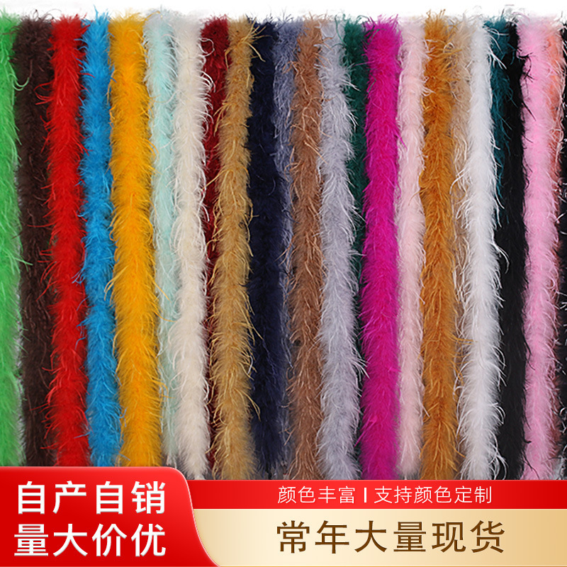 Factory wholesale color feather strip ostrich wool cuff headdress performance dance clothing DIY decorative material clothing