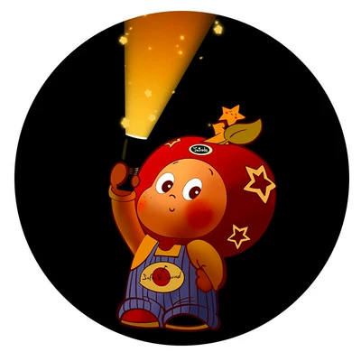 Other Car Modifications, Cute Star-Shaped Car Welcome - orange-apple-star-boy-welcome-light-batteries-included