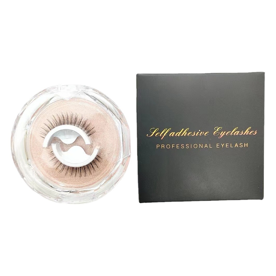 Pestañas postizas autoadhesivas naturales, sin pegamento repetido, un par, varias especificaciones de pestañas, cajas de cristal frescas.