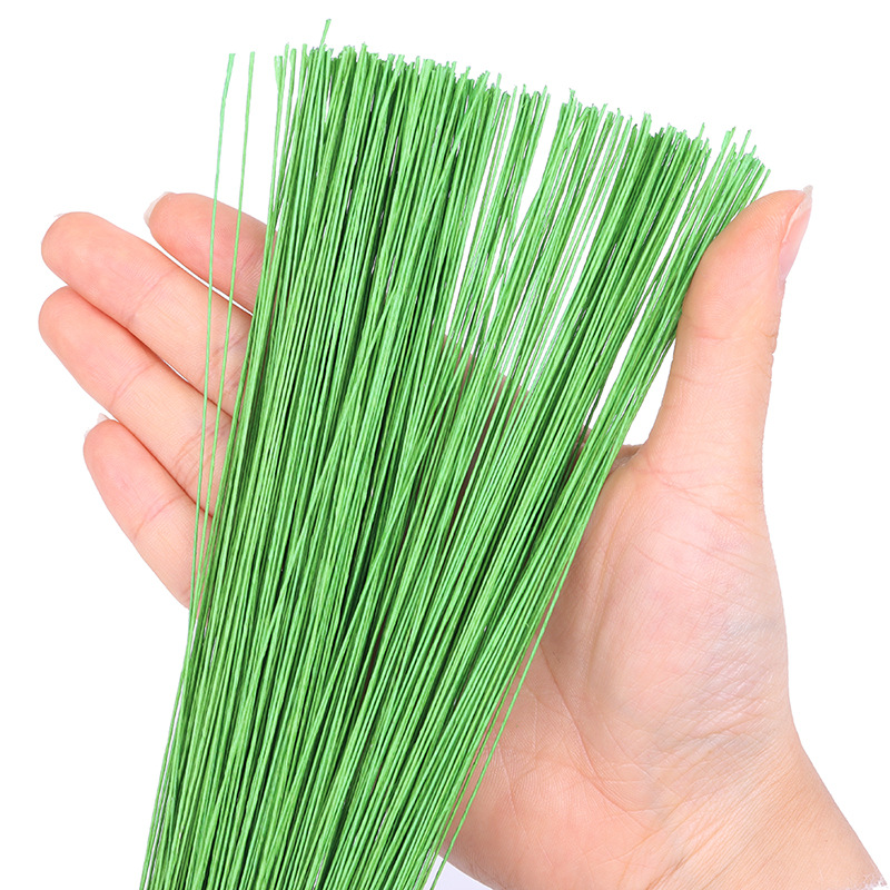 No. 26 paper-coated iron wire 60cm floral art sugar flower eternal flower paper flower gypsophila leaf vein green iron wire