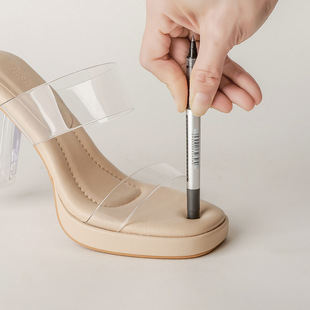 Soft Sole That Feels Like Stepping on Shit ~ Waterproof Platform Transparent High Heels for Women 2025 Summer New Crystal Thick Heel Outer Wear Sandals