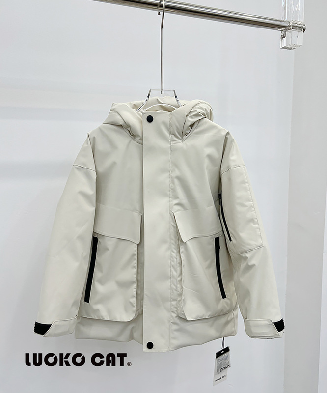 韩国儿童羽绒服冬季新款工装派克男女童加厚连帽中大童冲锋衣外套|undefined