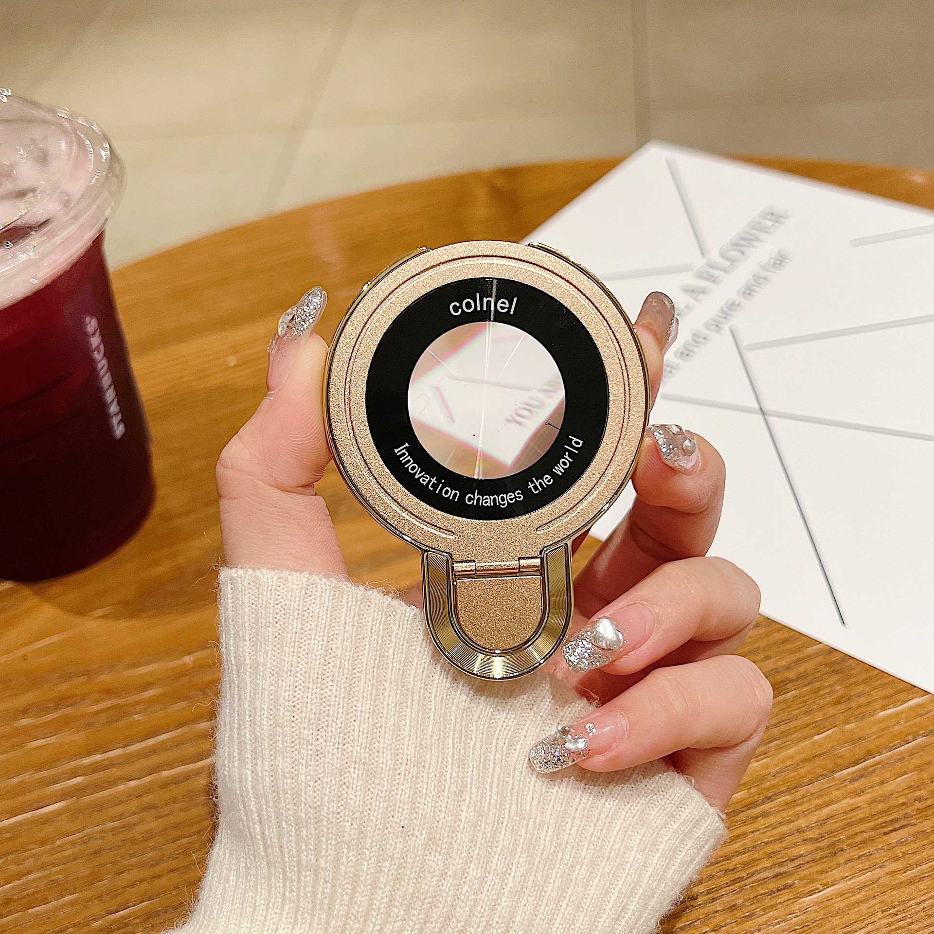 U-Shield Hebilla Lupa Magsafe Desktop invisible Teléfono perezoso Soporte de metal Estuche para teléfono móvil Universal