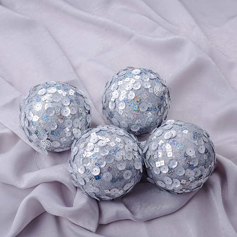 Árbol de navidad de plata suministros de navidad 10CM de espuma de navidad bola de navidad decoración del hogar colgante festival bola colgante de BRICOLAJE colgante