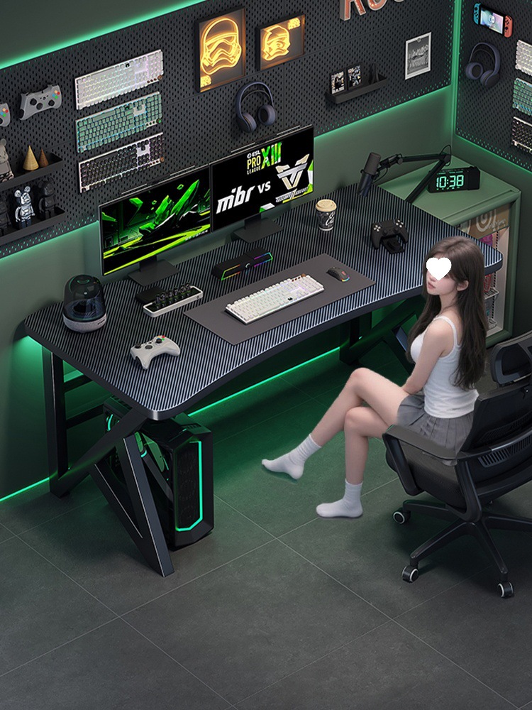 Computer Table Desktop Home E-Sports Table and Chair Bedroom Simple Table Workbench Student Desk Carbon Fiber Desk