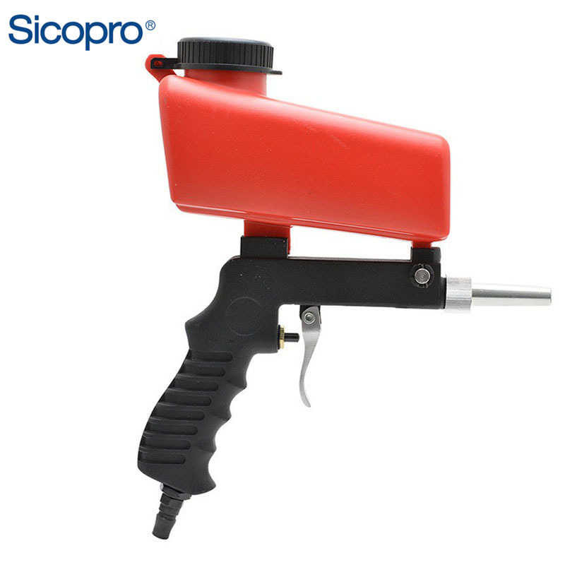 跨境直供红色便携式重力式喷砂枪气动喷砂防锈喷砂器小型喷砂机