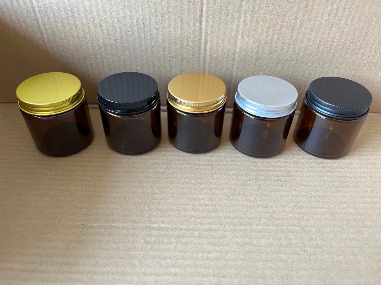 Tarro de crema de vidrio marrón de 50 g, tarro de crema facial y para ojos de 30 g, tarro de embalaje cosmético a prueba de luz de 100 g, botella a prueba de luz